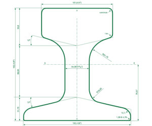 87AKG heavy crane rail from EMRAILS are manufactured to ARCELOR standard in 12 metre lengths. They generally used in applications such as stacker/reclaimers, port & wharf cranes, crane rail, mining rails, and multiple other applications.