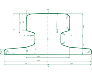 A100 crane rail from EMRAILS are manufactured to DIN standard (German Institute of Standards) in 12 metre lengths. They generally used in applications such as, crane rail, mining rails, and multiple other applications.